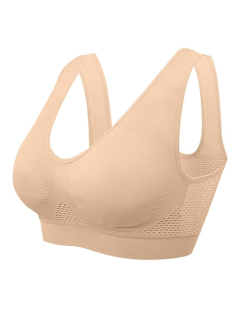 Women's Hollow Out Anti-Sagging High Support Sports Bra Breathable Yoga Top Bras  - By Qivii