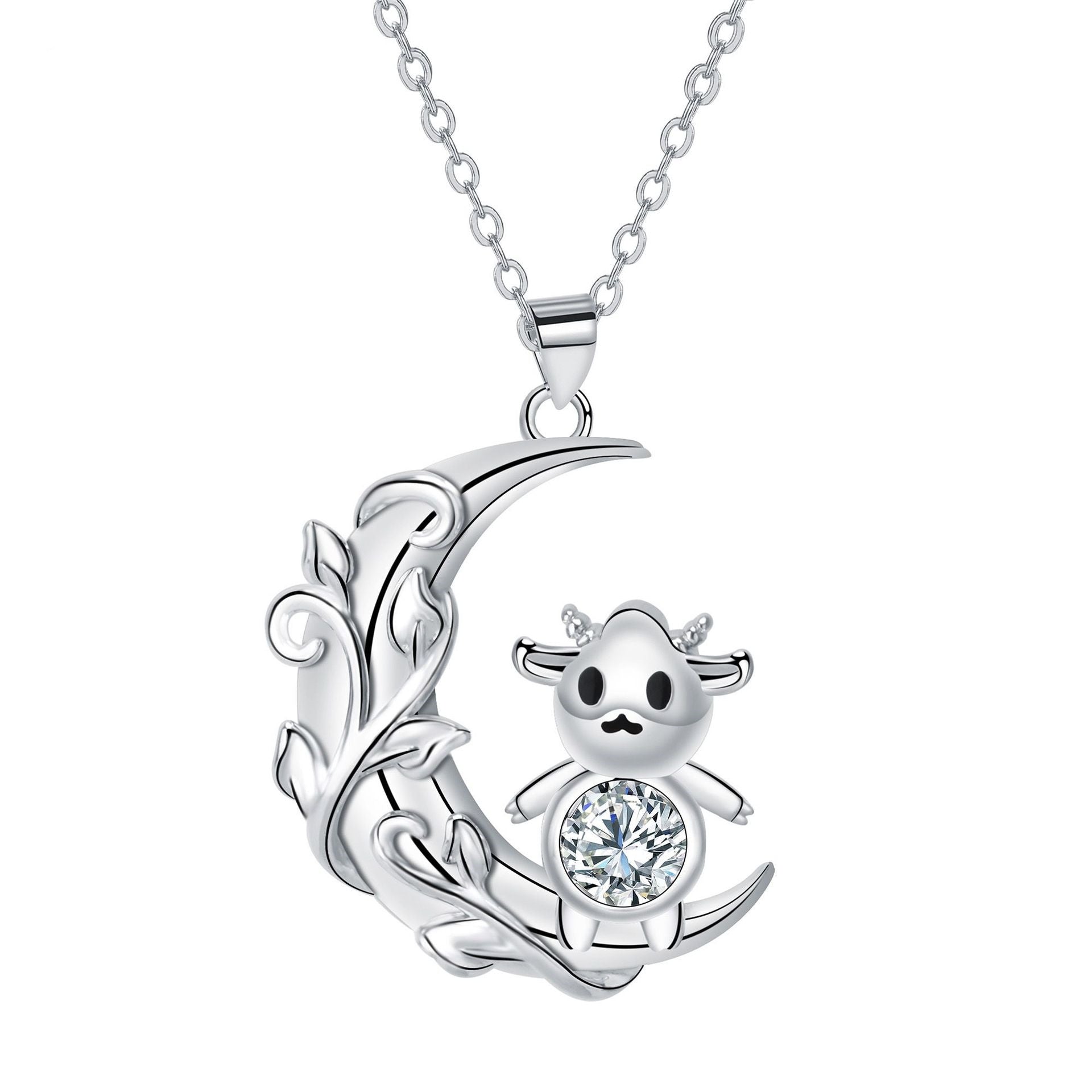 Cow Necklace Moon Necklace Female Clavicle Chain