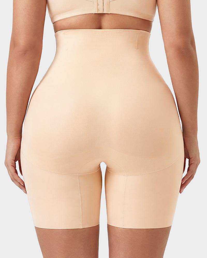 High Waist Mesh Panel Tummy Control Butt Lifting Shaper Shorts