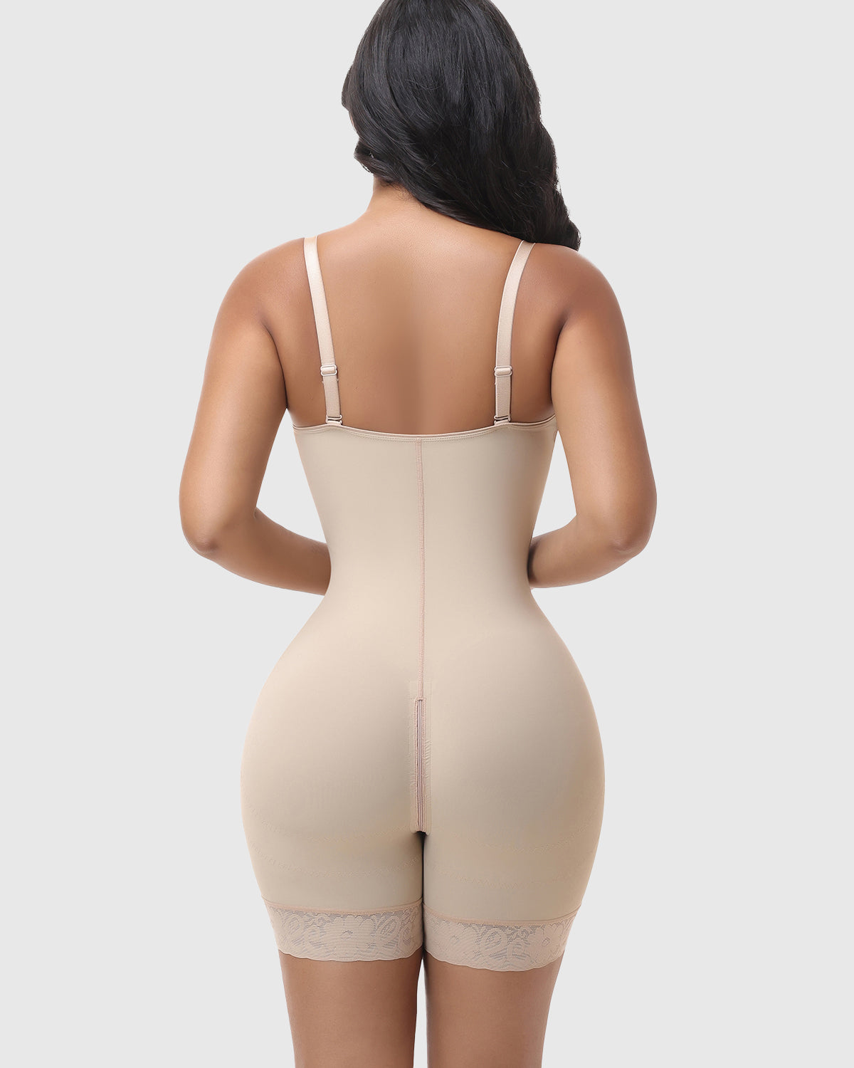 Adjustable Strap Crotch Zipper Seamless Hourglass Full Body Shapewear