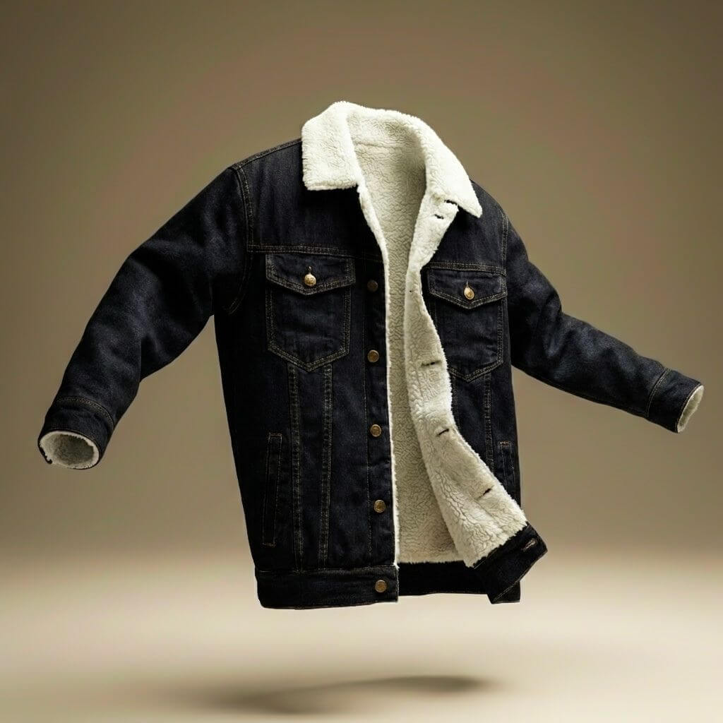 Jason Denim Shearling Jacket  - By Qivii