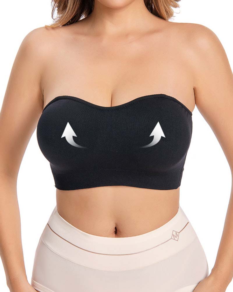 Women Strapless Push up Bra without Steel Ring Seamless tube top  - By Qivii