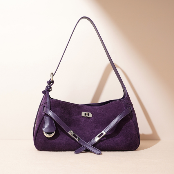 Ounamei Suede Leather Purse for women | Elegant Handbag, Crossbody & Shoulder Bag