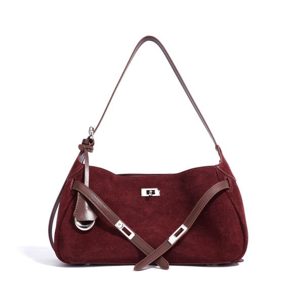 Ounamei Suede Leather Purse for women | Elegant Handbag, Crossbody & Shoulder Bag