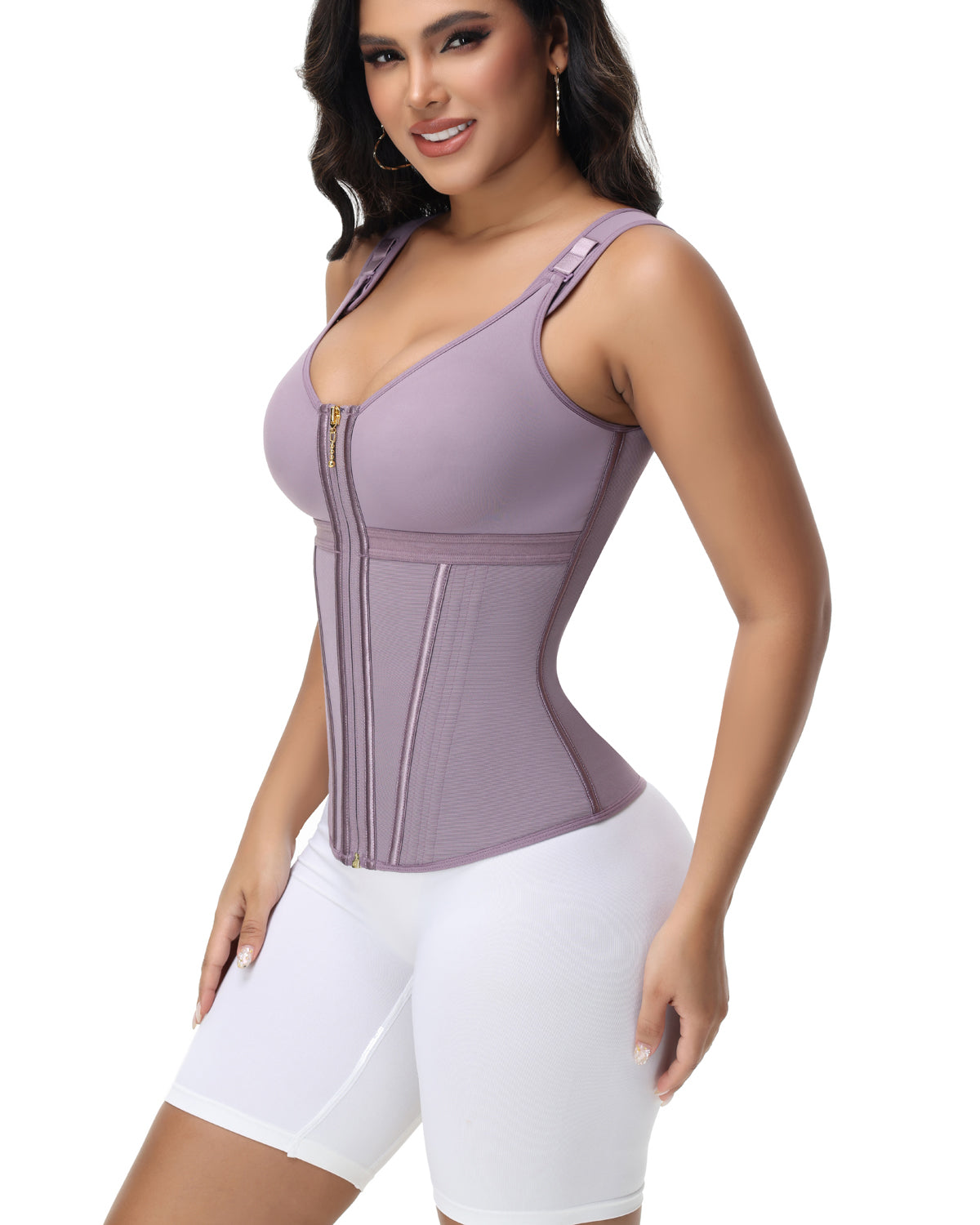 Shapshe® Fajas Colombianas Zip Front Steel Bone Tummy Control Waist Trainer