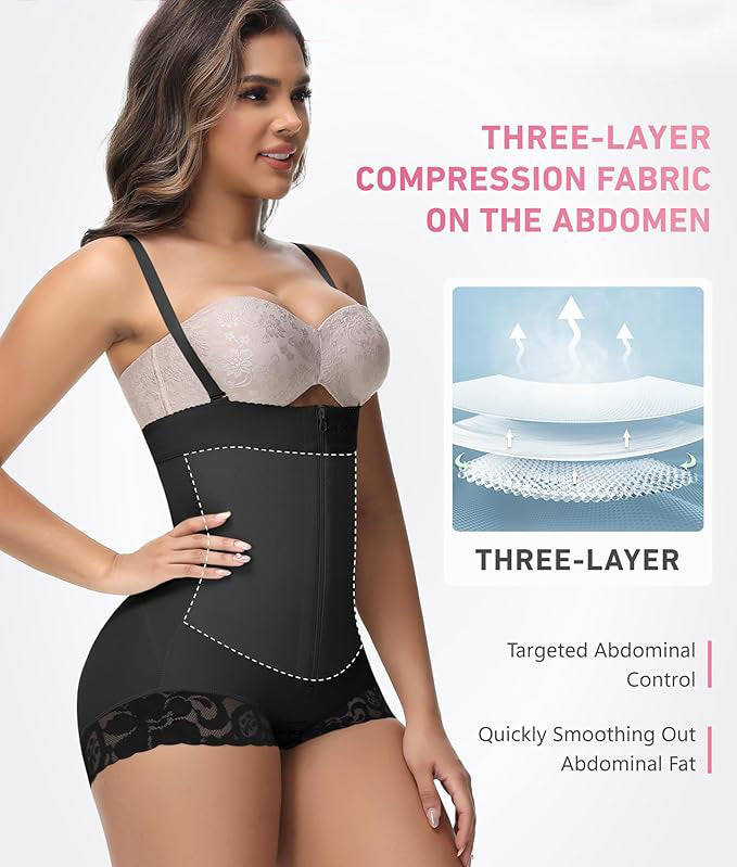 Shapshe® Fajas Colombianas Tummy Control Zipper Open Bust Compression Garment Shapewear  - By Qivii
