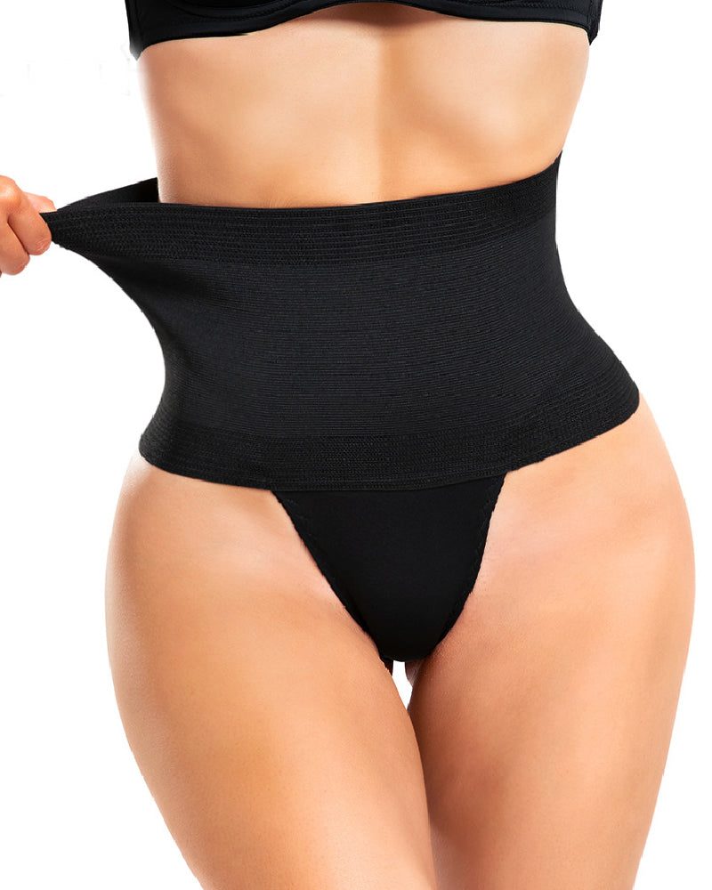 Women's Waist Cincher Shaper Thong Tummy Control High Waist Slimmer Shapewear Panty  - By Qivii