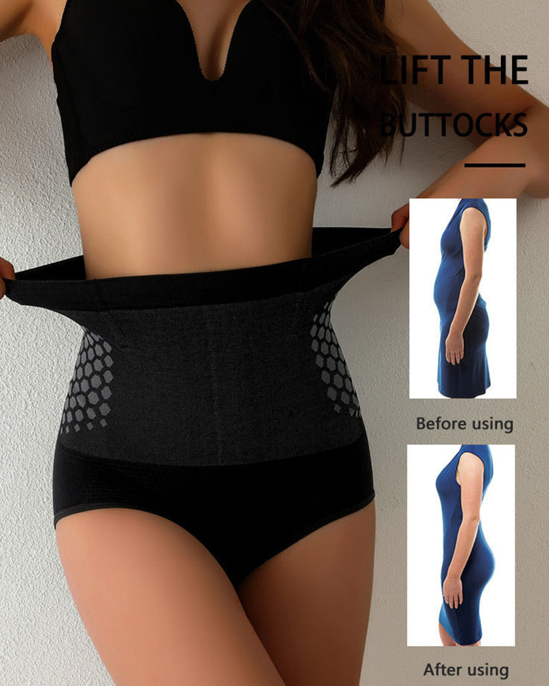 Women's Magnetic Therapy Warm Uterus Panties Seamless High Waist Abdomen Control Briefs  - By Qivii