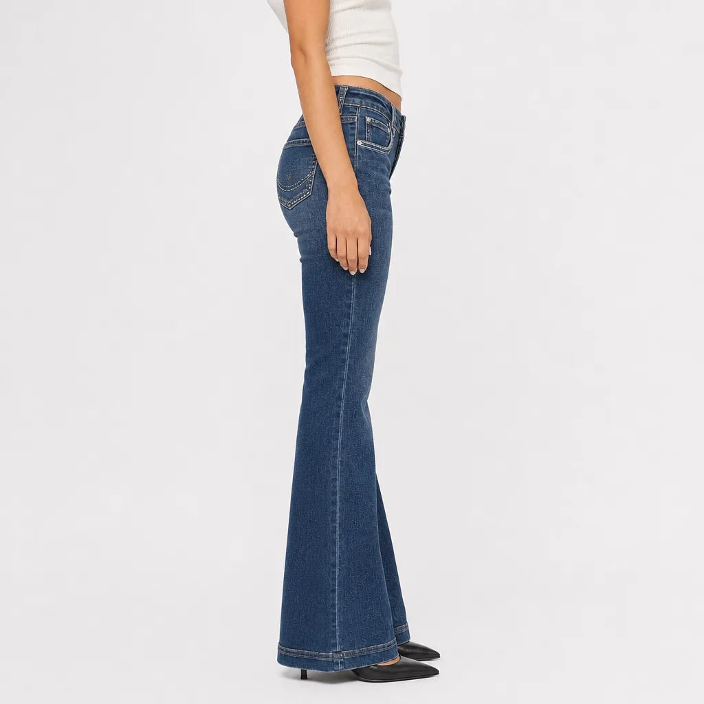 Beau | Womens High Waisted Flare Jeans