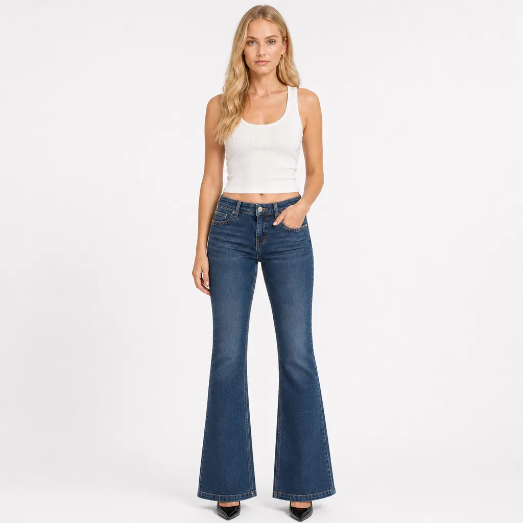 Beau | Womens High Waisted Flare Jeans
