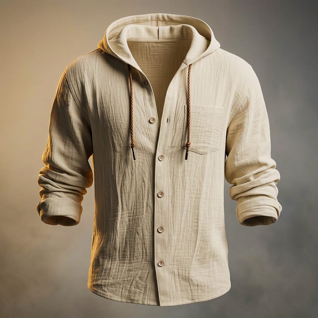 Miles Cotton Linen Hooded Jacket  - By Qivii