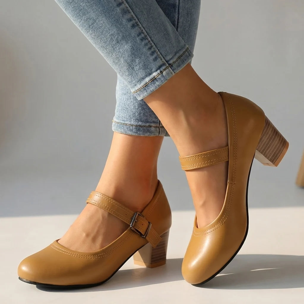 Bella Buckle Strap Pumps