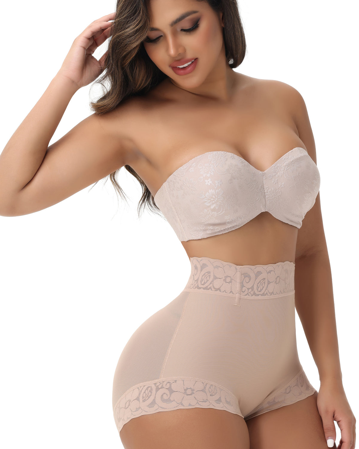 Shapshe® Mid-Rise Butt Lift Shaper Panty Lace Seamless Shapewear Brief  - By Qivii
