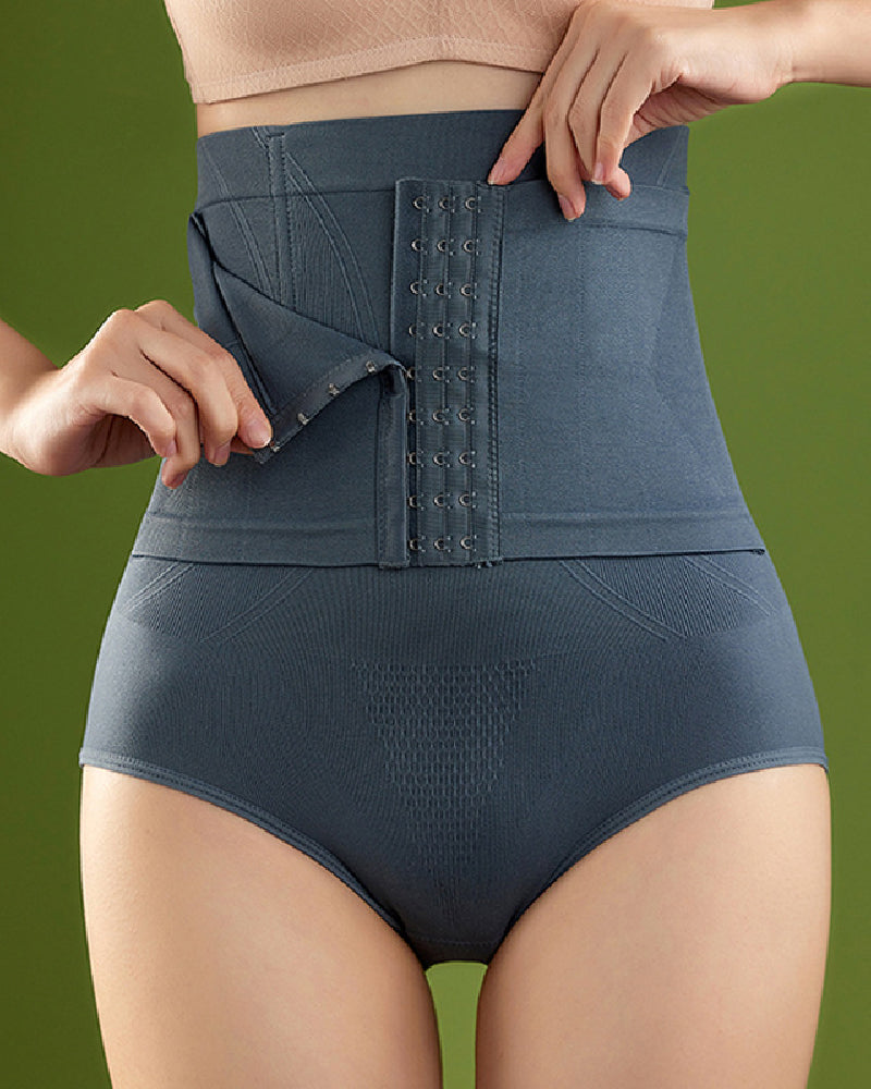 9-Breasted Hooks High Waist Tummy Control Butt Lift Shapewear Panties  - By Qivii