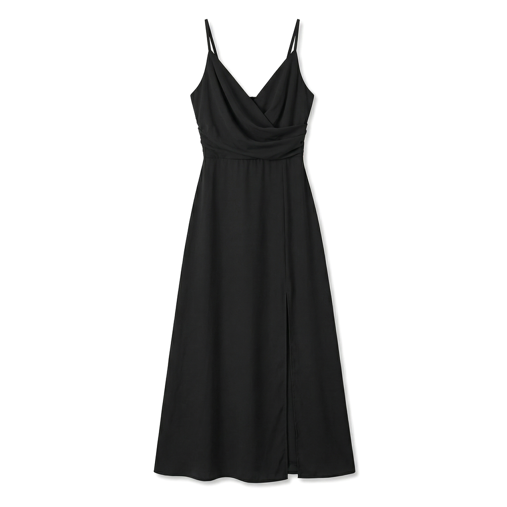 Elara V-Neck Slit Dress