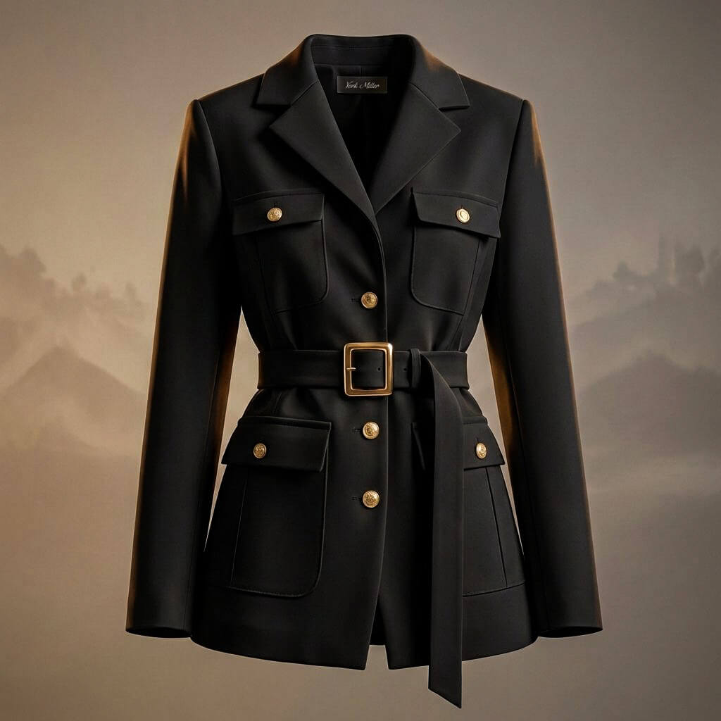 Julia Couture Belted Jacket  - By Qivii
