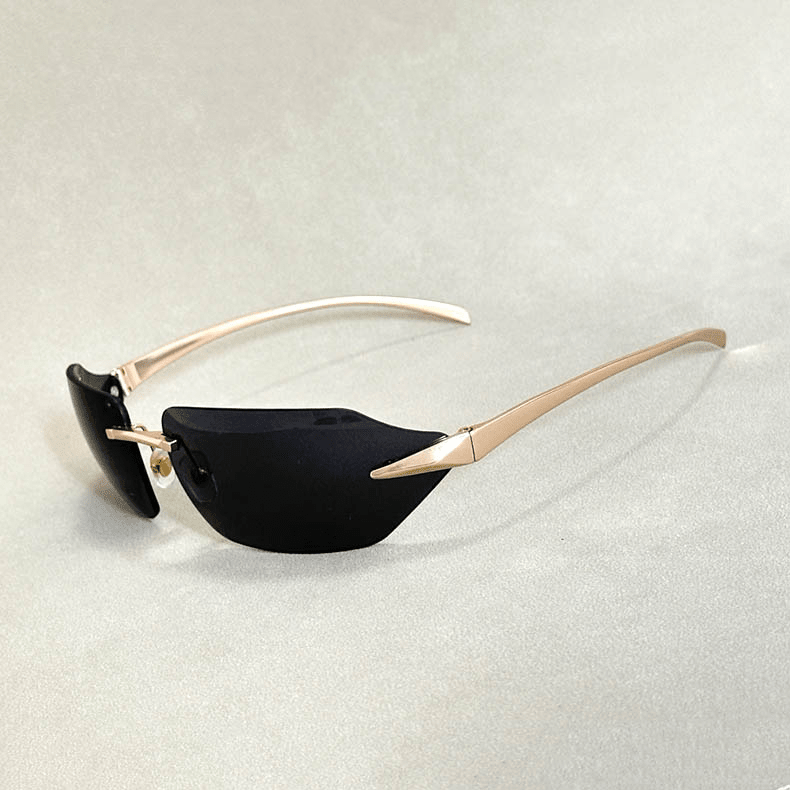 Golden Rimless Shades  - By Qivii