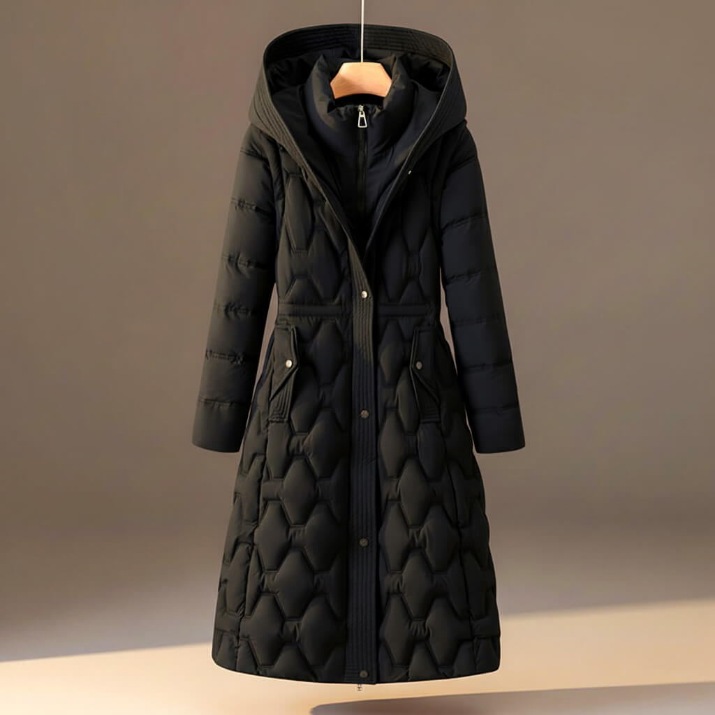 Lauren Quilted Hooded Coat  - By Qivii