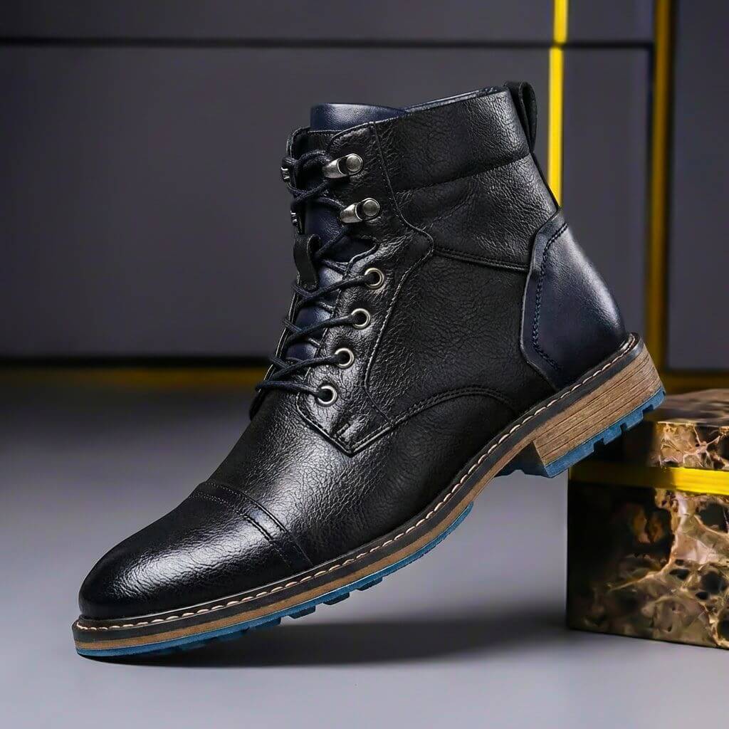 Jake Two-Tone Leather Boots  - By Qivii