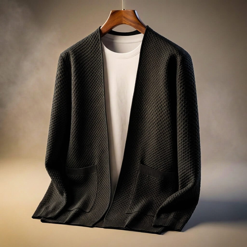 Alberto Honeycomb Knit Cardigan  - By Qivii