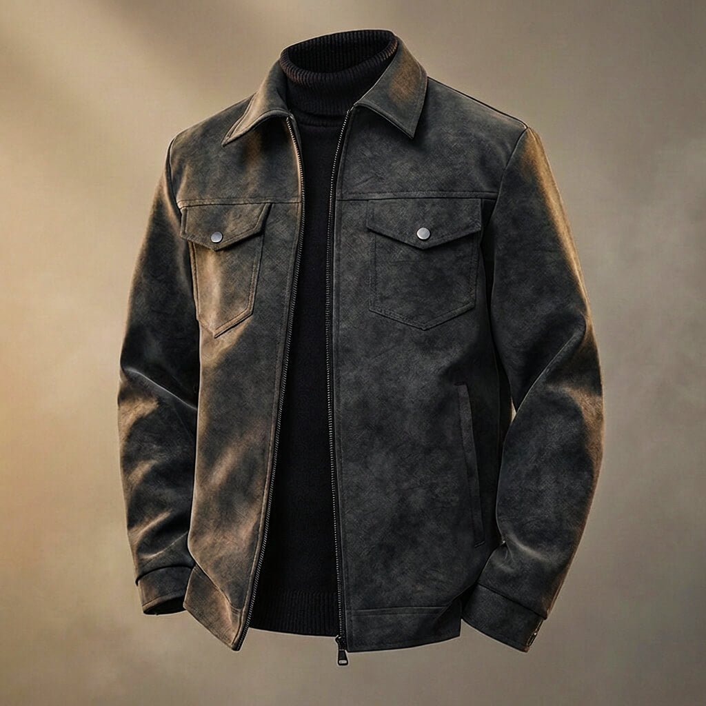 Rowan Retro Leather Jacket  - By Qivii