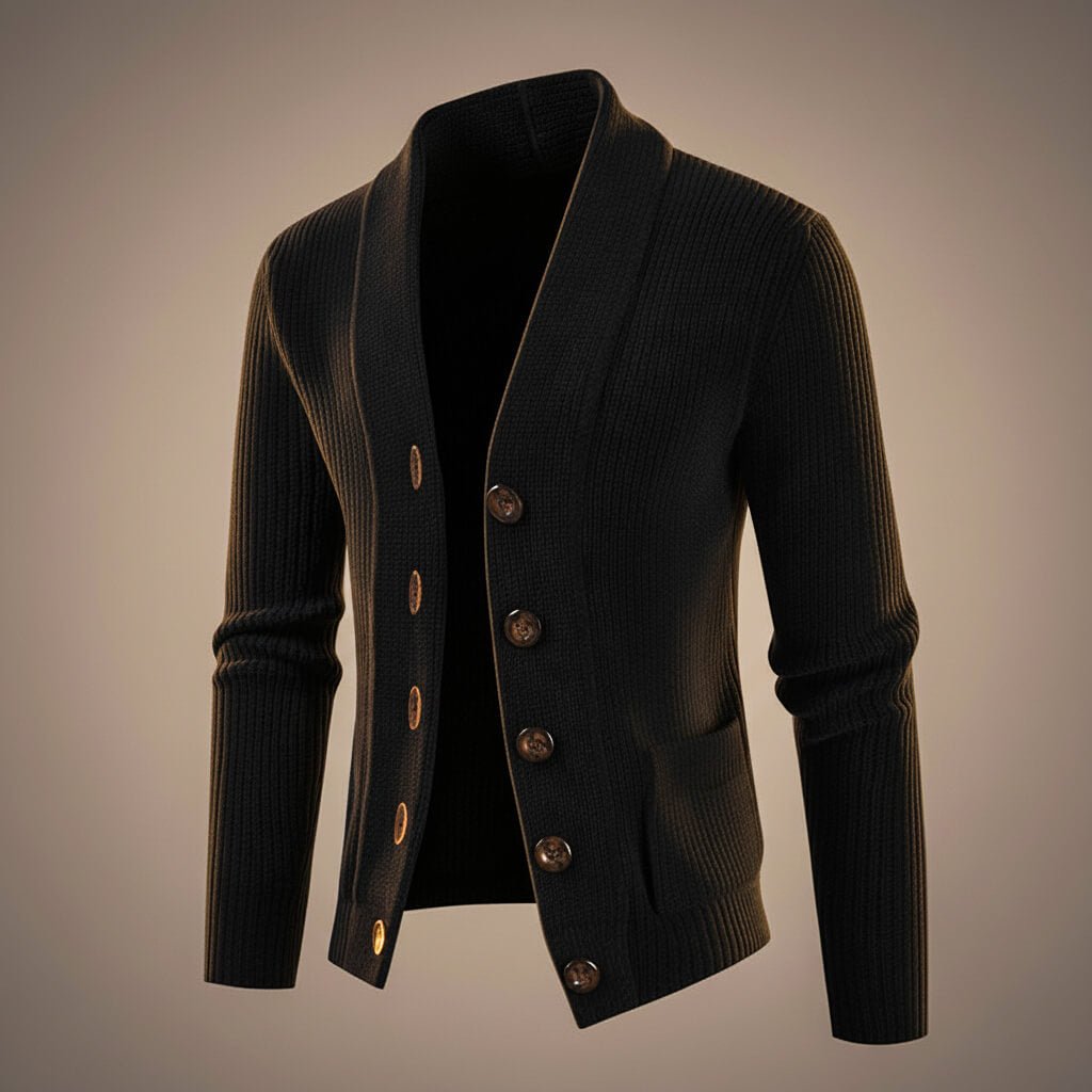Andrew Virgin Wool Knit Cardigan  - By Qivii