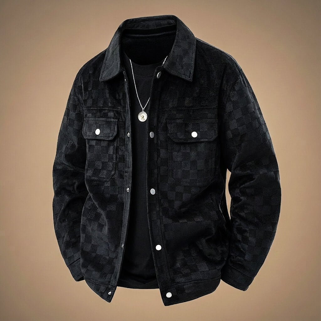 Tucker Checkered Suede Jacket  - By Qivii
