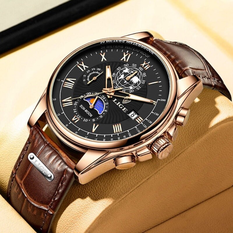 Lige Vintage Chronograph Watch  - By Qivii