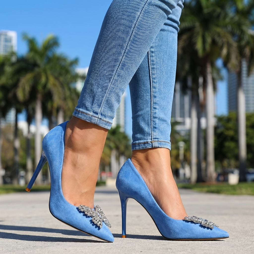Patricia Crystal Bow Pumps