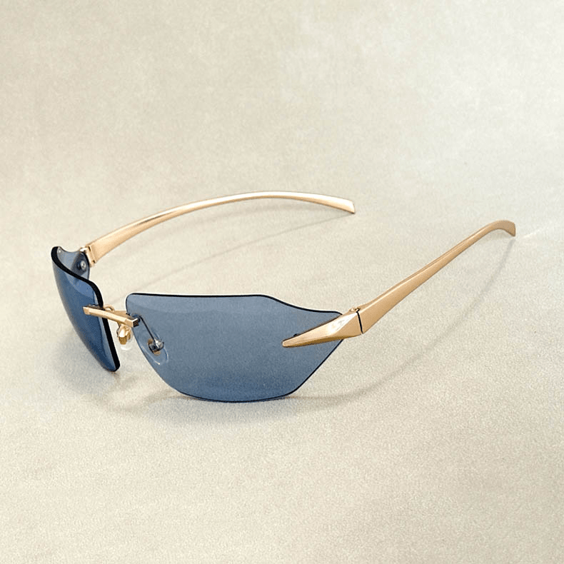 Golden Rimless Shades  - By Qivii