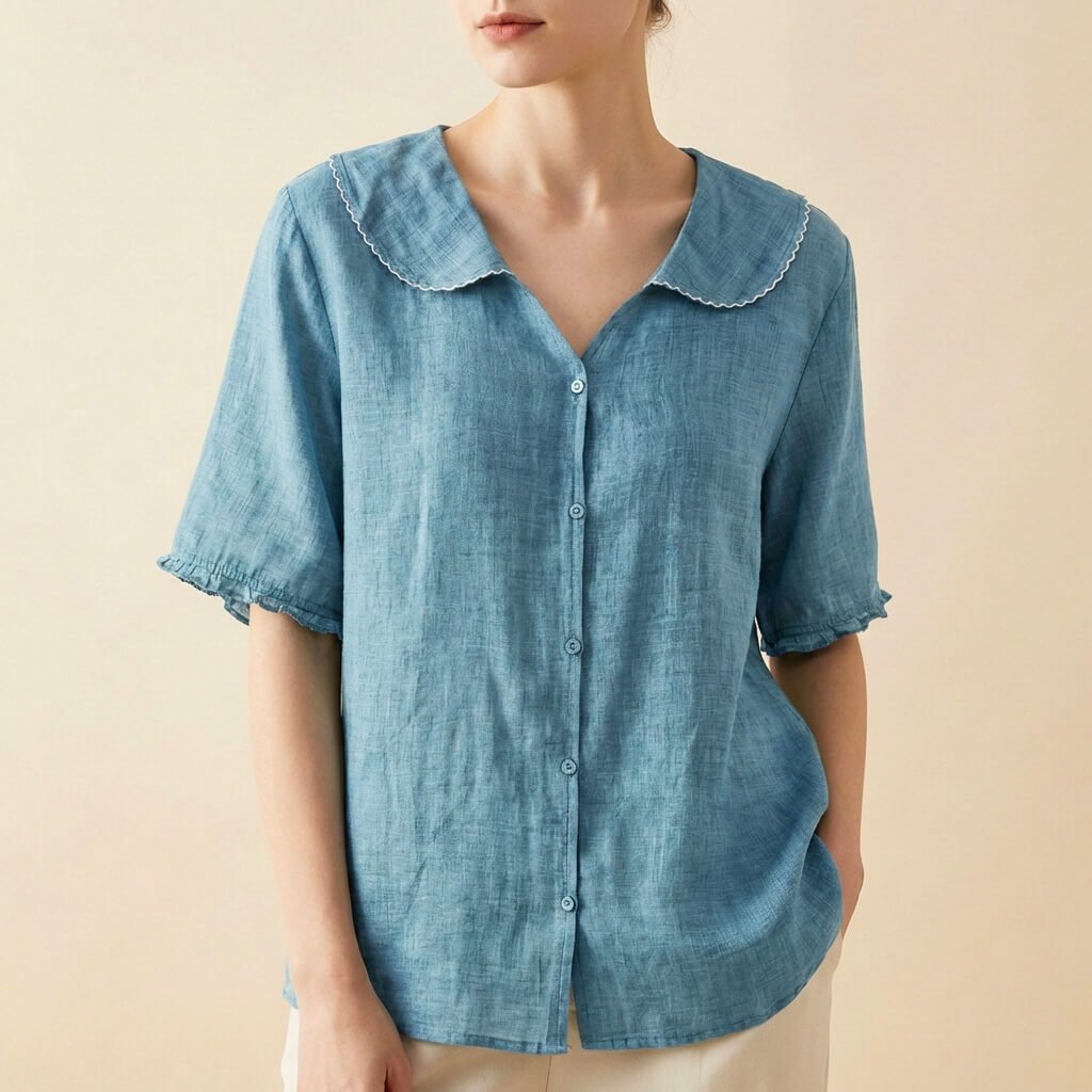 Clara Cotton-Linen Blouse  - By Qivii