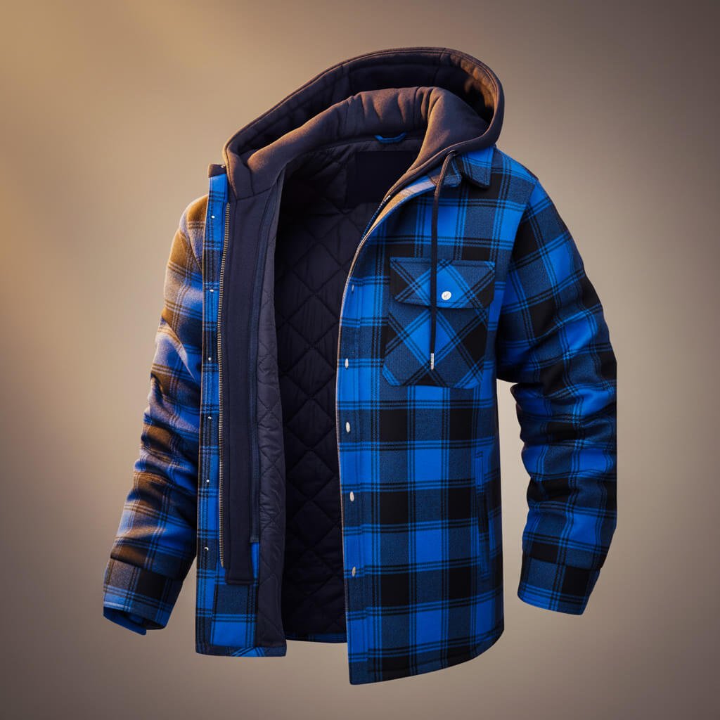 Sawyer Hooded Plaid Jacket  - By Qivii