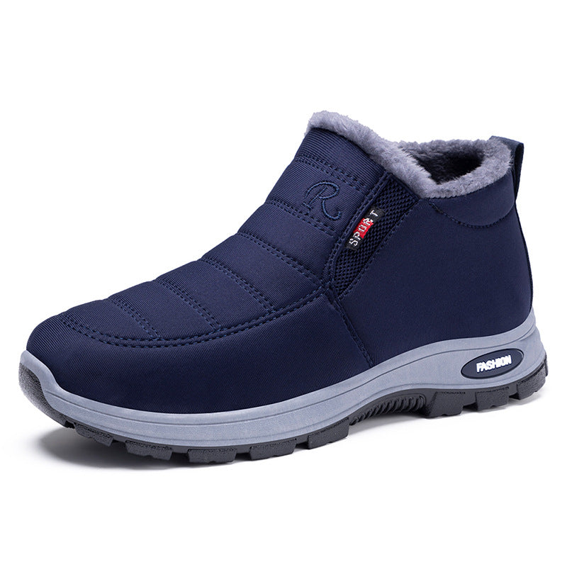 Blue Women's Lunwick Winter Ankle Boots by Bootara with plush lining, side zipper, and cushioned sole for comfort.