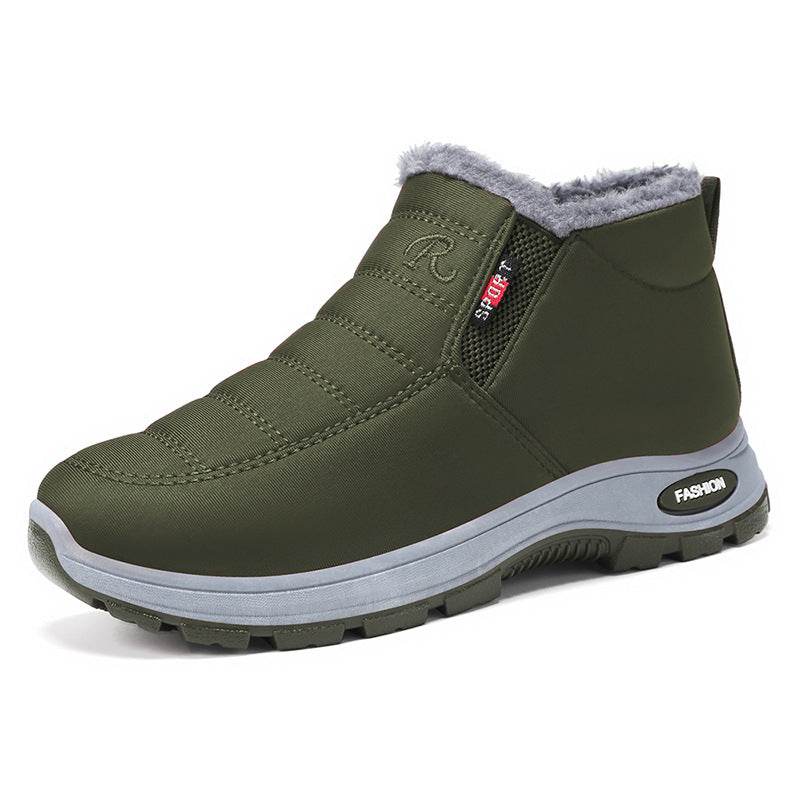 Green Women's Lunwick Winter Ankle Boots by Bootara with plush lining, side zipper, and cushioned sole, available in US sizes 4-12.5.