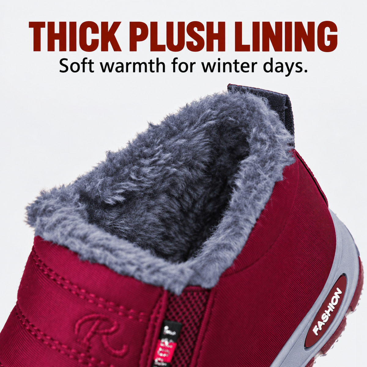 Red Women's Lunwick Winter Ankle Boots by Bootara with plush lining, side zipper, cushioned sole, available in US sizes 4-12.5.