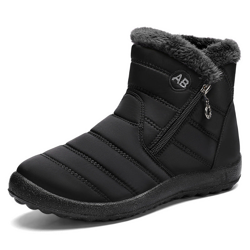 Black Women's Norwyn Snow Boots by Bootara, water-resistant fleece-lined high-top footwear with side zipper, available in US sizes 4-12.