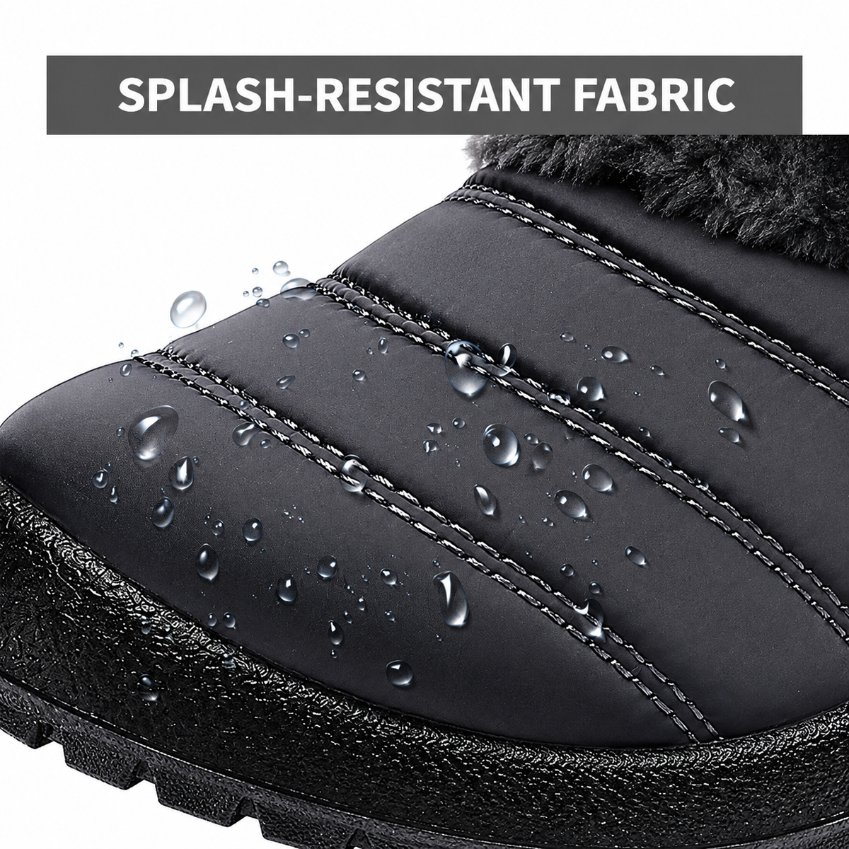 Water-resistant gray Women's Norwyn Snow Boots by Bootara with fleece lining and side zipper, high-top style for winter warmth.