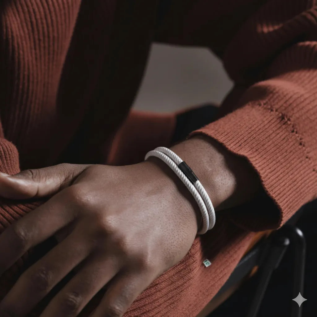 Minimalist Gray Rope Bracelet Wave  - By Qivii