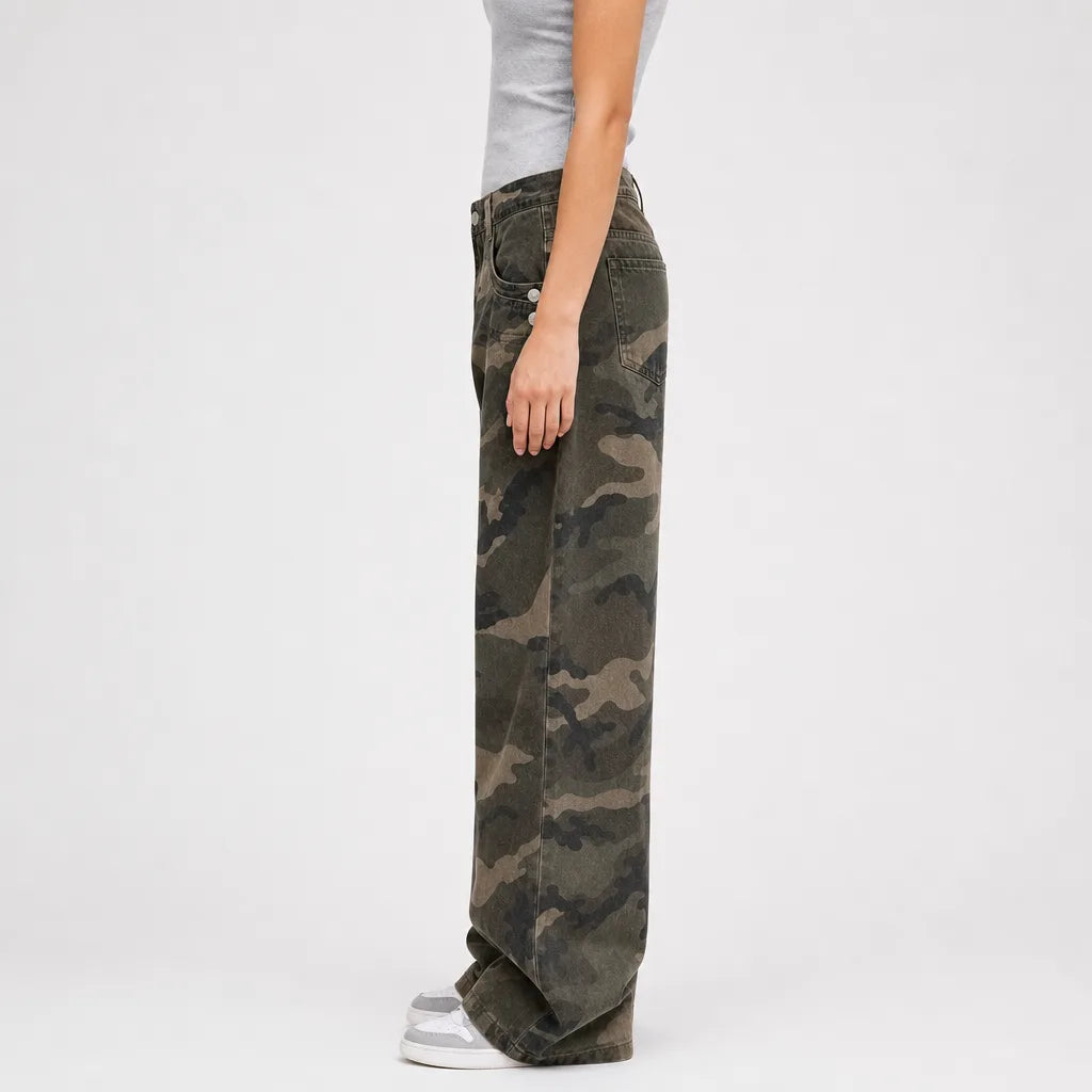 Burnett | Womens Baggy Wide Leg Camo Pants