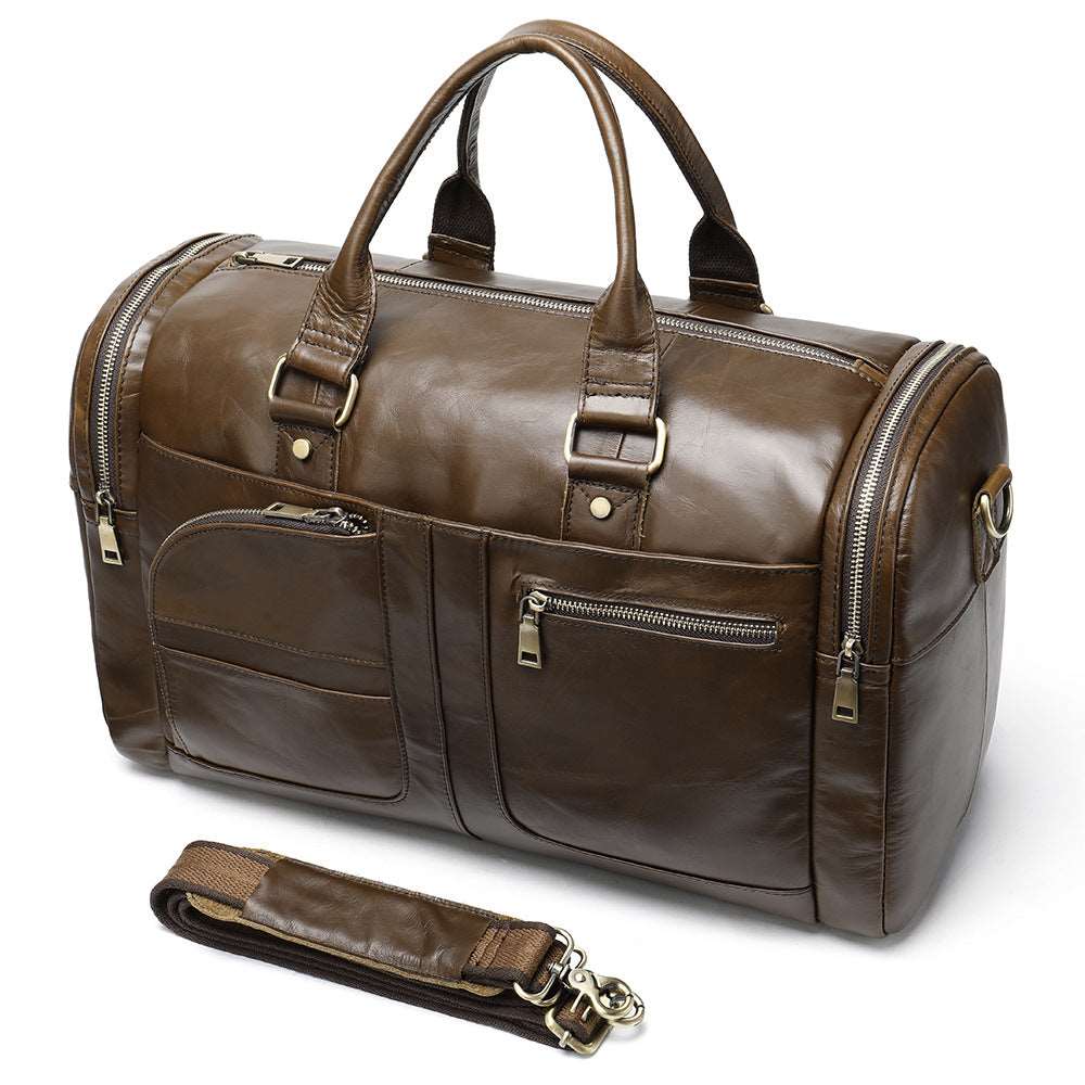 Business Casual Large Luxury  Leather Travel Bag  - By Qivii