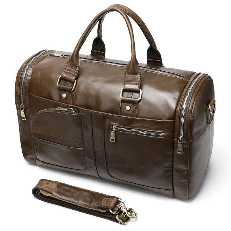 Business Casual Large Luxury  Leather Travel Bag  - By Qivii