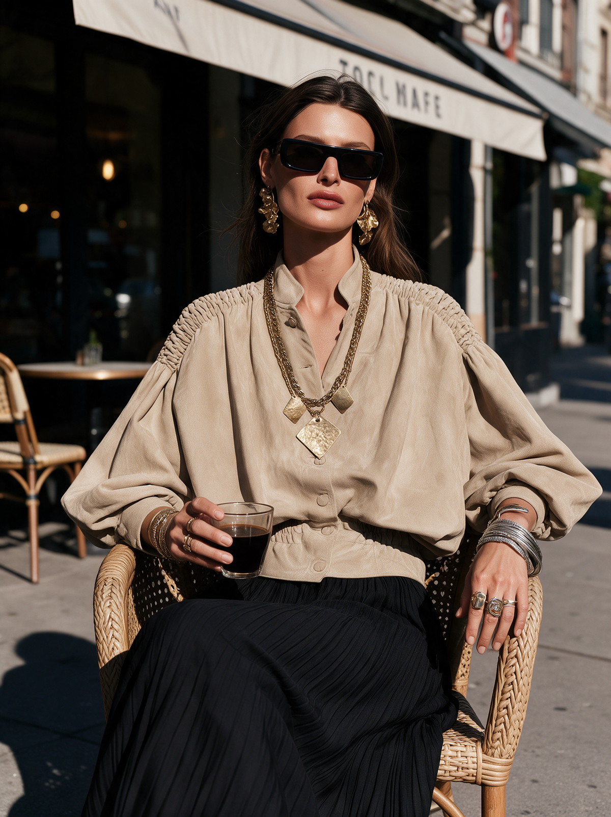 Women's Elegant Apricot Suede Long-Sleeve Cropped Jacket