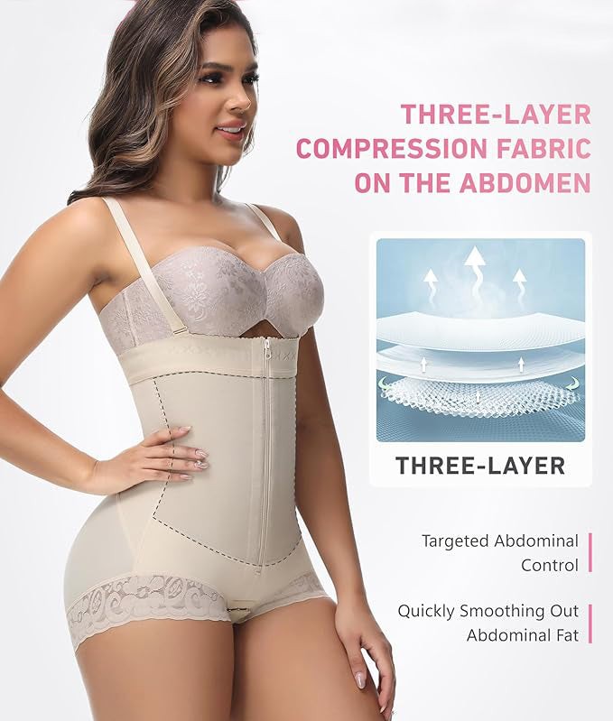 Shapshe® Fajas Colombianas Tummy Control Zipper Open Bust Compression Garment Shapewear  - By Qivii