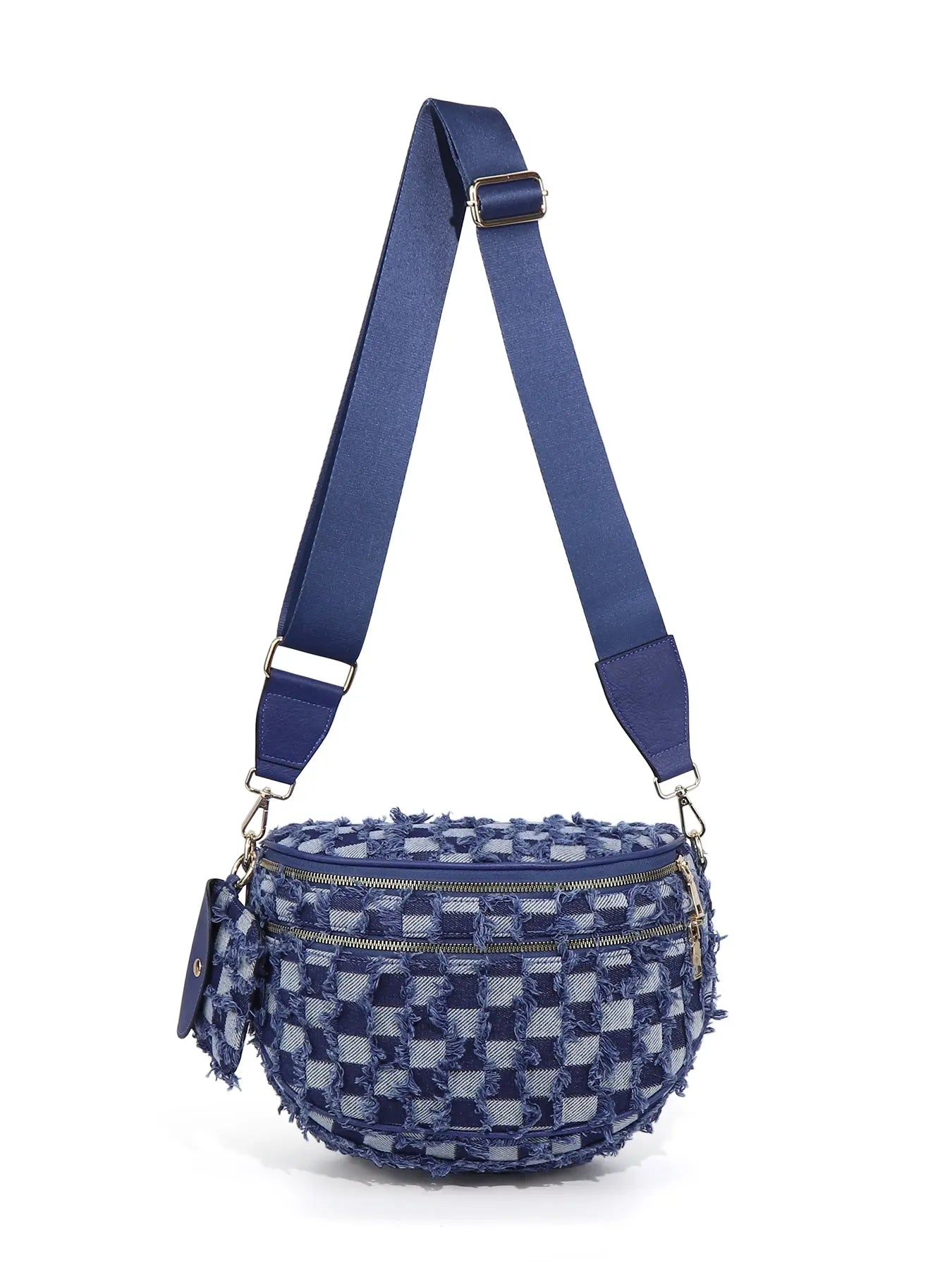 Ounamei Checkered Crossbody Bum Bag for Women Large Capacity Belt Bag for Moms & Everyday Travel