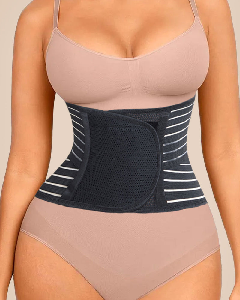 Women's Sticky Lumbar Support Waist Trainer Hollow Out Breathable Adjustable Corset  - By Qivii