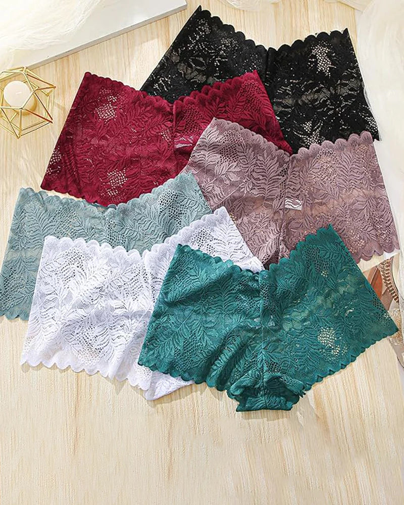 Sexy Floral Lace Lingerie Low rise Plus Size Panties  - By Qivii