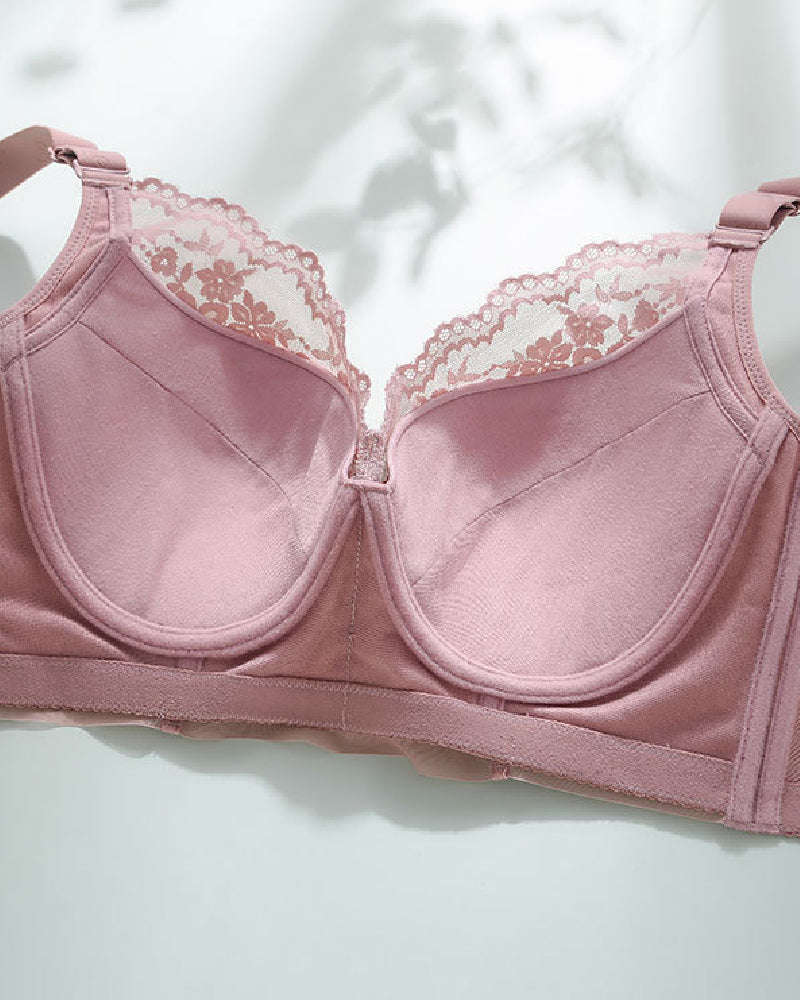 Women‘s Sexy Push Up Soft Wire Bra Breathable Thin Anti-Sagging Lace Bralette  - By Qivii