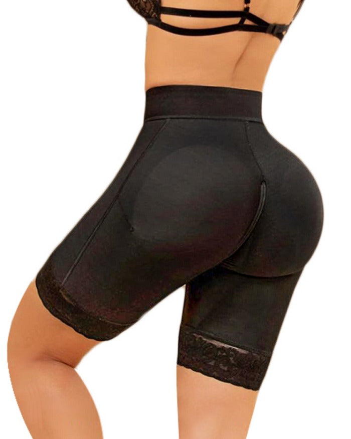 Shapshe® Double Compression Butt Lifter Zipper Shorts High Waisted Butt Pads Seamless Body Shaper Short  - By Qivii