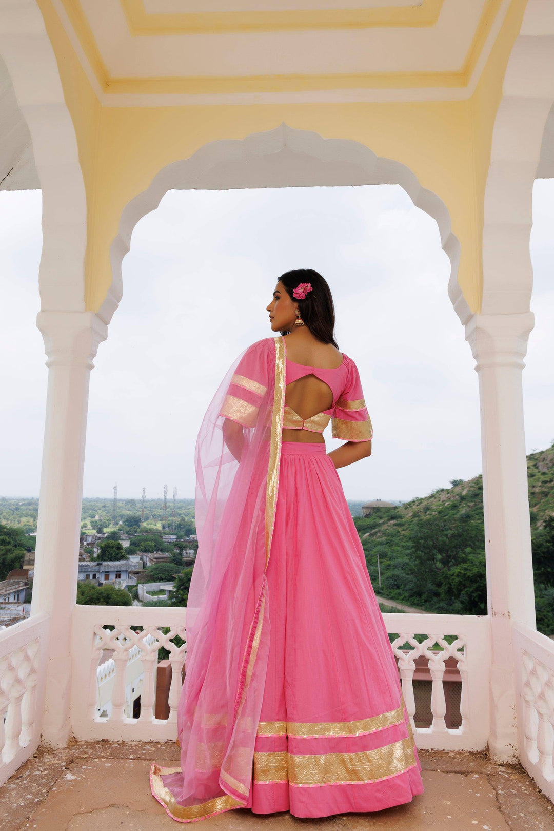 Calypso Coral Pink Lehenga Set - qivii