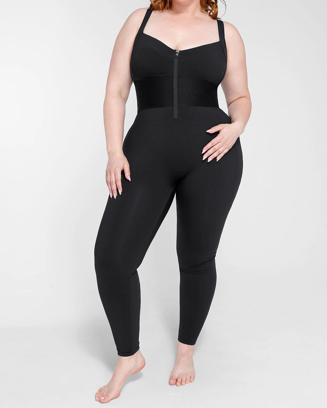 Shapshe® Women's Sleeveless Jumpsuit Tummy Control One Piece Waistband Bodycon Yoga Romper  - By Qivii